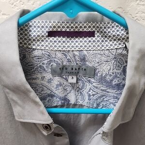 NWOT Ted Baker Gray Button-Up Shirt